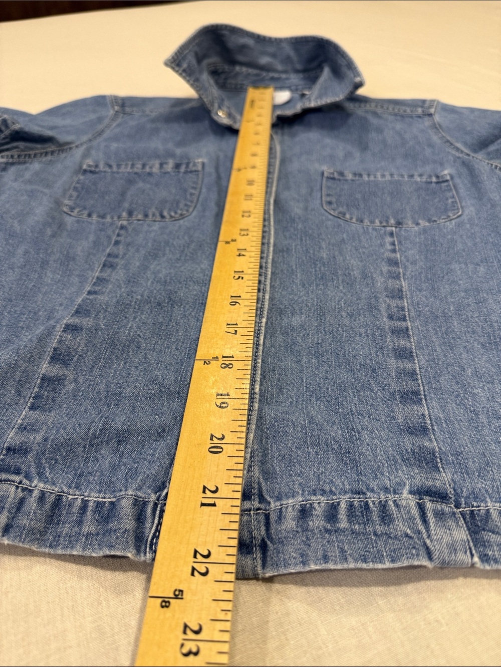 GAP Factory Chambray Denim Snap Front Short Sleeve Shirt Women’s Medium Blue - Picture 5 of 7